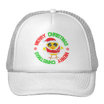 Copo de nieve del polluelo de las Felices Navidad Gorros Bordados