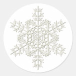 Copo de nieve etiqueta redonda