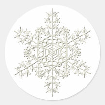 Copo de nieve etiqueta redonda