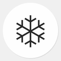 Copo de nieve negro etiqueta redonda