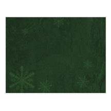 Copos de nieve 4 - Verde oscuro original Tarjetas Postales