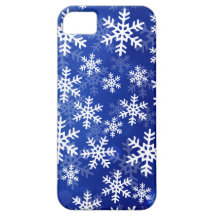 Copos de nieve azules y blancos iPhone 5 Case-Mate protectores
