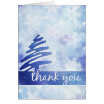 Copos de nieve azules y blancos: Simple "gracias"  Felicitacion