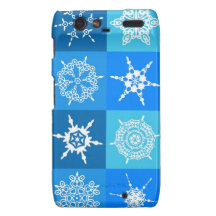 Copos de nieve blancos en cajas azules motorola droid RAZR carcasas