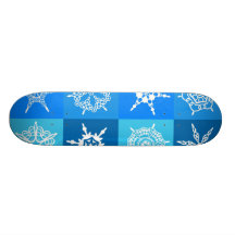 Copos de nieve blancos en cajas azules patines personalizados