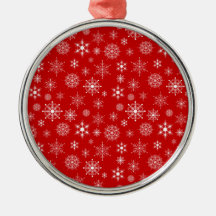 Copos de nieve blancos en rojo adornos