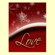 Copos de nieve con amor tarjetas postales