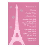 Copos de nieve cristalinos en París (rosa) Comunicados Personalizados