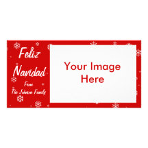 Copos de nieve de Feliz Navidad Tarjetas Fotograficas Personalizadas