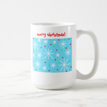copos de nieve de las Felices Navidad Taza