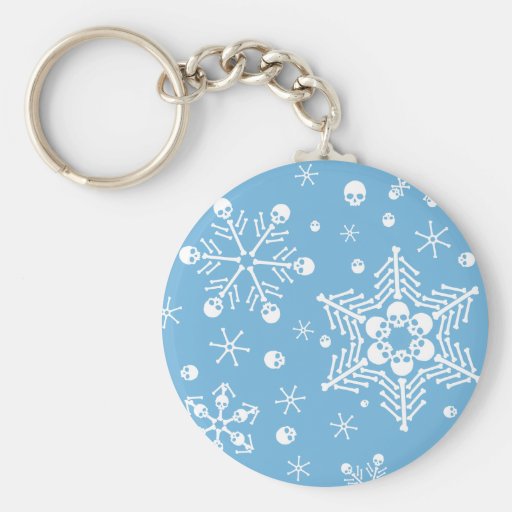 Copos de nieve del cráneo llavero personalizado