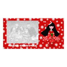 Copos de nieve del dibujo animado del navidad del  tarjetas con fotos personalizadas