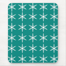 Copos de nieve en Mousepad verde Tapete De Ratón