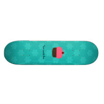 Copos de nieve lindos de la turquesa de la magdale patín personalizado