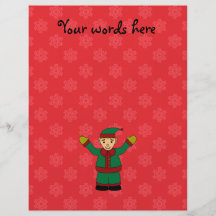 Copos de nieve lindos del rojo del duende flyer personalizado