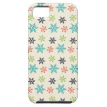 Copos de nieve retros frescos del pastel del día d iPhone 5 Case-Mate protectores