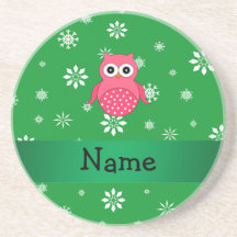 Copos de nieve rosados conocidos personalizados de posavaso para bebida