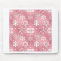 Copos de nieve rosados lindos tapete de ratón