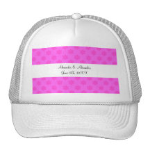 Copos de nieve rosados que casan favores gorros bordados