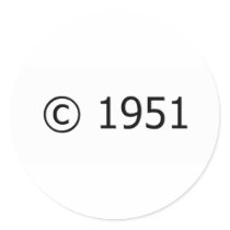 Copyright 1951 etiquetas redondas