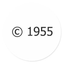 Copyright 1955 pegatina redonda
