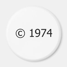 Copyright 1974 imán para frigorífico