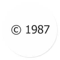 Copyright 1987 etiqueta
