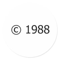 Copyright 1988 etiqueta