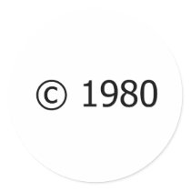 Copyright el an o 80 etiqueta redonda
