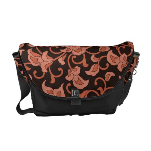 Coral floral bolsa messenger