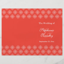 Coral + programa blanco del boda del invierno de l flyer a todo color