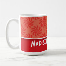 Coral y remolino rojo; Lindo Taza De Café