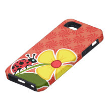 Coral y remolino rojo; Mariquita iPhone 5 Case-Mate Protector