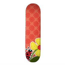Coral y remolino rojo; Mariquita Tablas De Skate