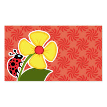 Coral y remolino rojo; Mariquita Plantillas De Tarjeta De Negocio