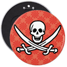 Coral y remolino rojo Rogelio alegre, pirata Pin