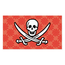Coral y remolino rojo Rogelio alegre, pirata Tarjetas De Visita