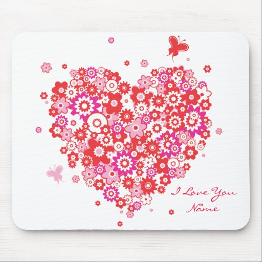 Corazón 1 Mousepad de la flor