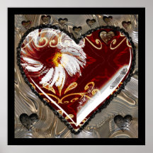 "Corazón abstracto de la flor " * Posters