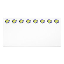Corazón amarillo y púrpura del pensamiento tarjetas personales