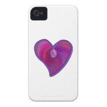 Corazón Amethyst del remolino, regalos iPhone 4 Case-Mate Cárcasas