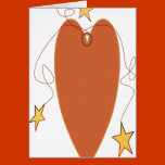 Corazón anaranjado tarjetas