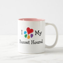 Corazón animal de Lover_I mi Basset Hound Tazas