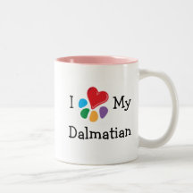Corazón animal de Lover_I mi Dalmatian Taza De Café