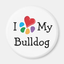 Corazón animal de Lover_I mi dogo Imán Para Frigorífico