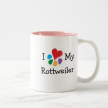 Corazón animal de Lover_I mi Rottweiler Tazas