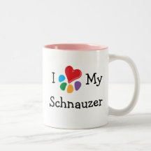 Corazón animal de Lover_I mi Schnauzer Taza De Café
