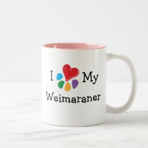 Corazón animal de Lover_I mi Weimaraner Taza