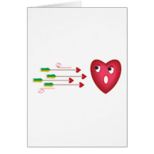 corazón asustado de flechas tarjeton