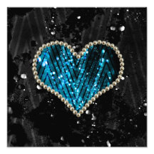 Corazón azul de la perla foto